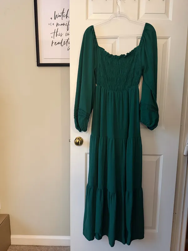 She & Sky Dress Green Smock - Image 2