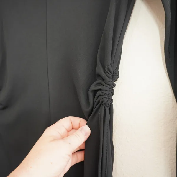 Mango MNG Black Long Sleeve Ruched Side Midi Dress‎ Womens Size XS NEW Chic Goth - Image 6