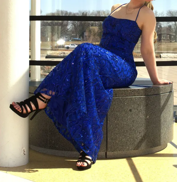 La Femme Blue Prom Dress - Image 3