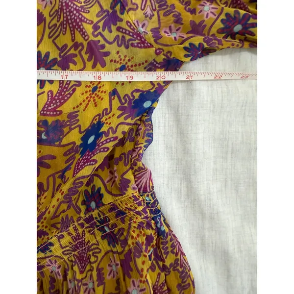 Anthropologie Chiffon Maxi Dress Womens Medium Semi Sheer Mandala Print - Image 12