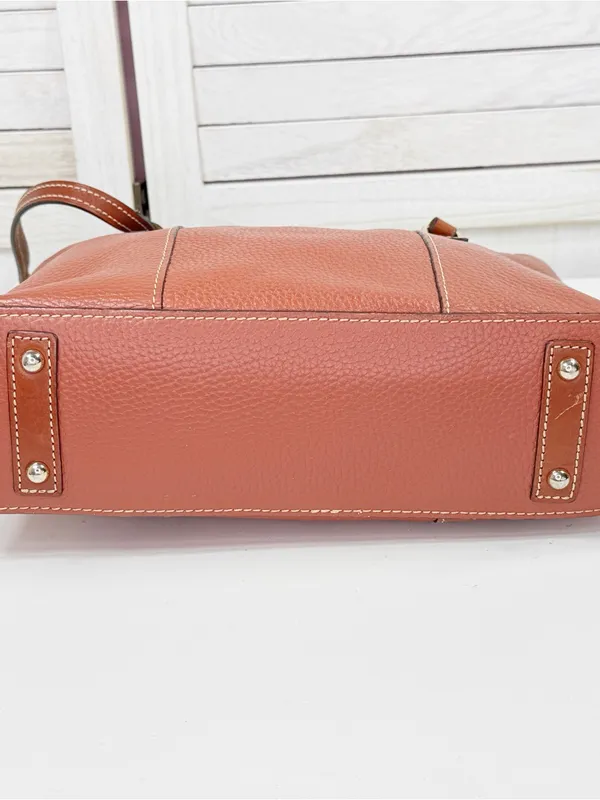 Dooney & Bourke Lexington Small Shopper Tote Bag Pebble Leather Carmel Brown - Image 6