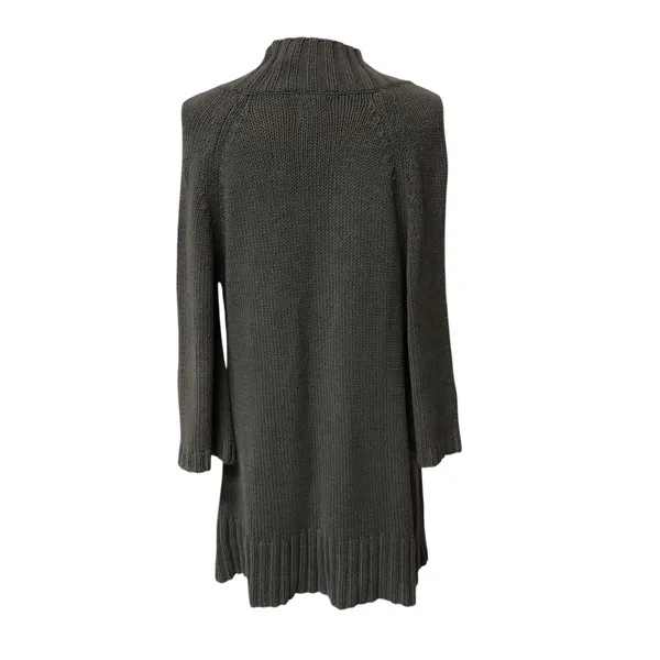 Anthropologie ‘Tabitha’ Charcoal Gray Ribbed Open-Front Long Cardigan Euc! - Image 4