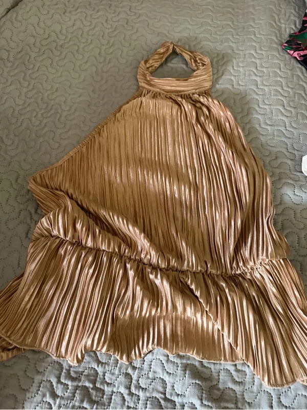 SheIn Pleated Wide-Leg Pants Set- Brown - Image 4