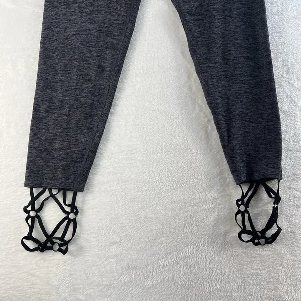 Beyond Yoga S Small‎ Space-Dye Strappy Hem Ballet Leggings Black Steel SM15AW - Image 4