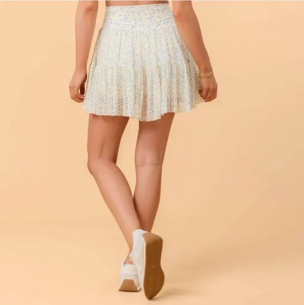 NWT! Blogilates Viral Taylor Swift Popflex Ballerina Skirt Skort White Floral XS - Image 3