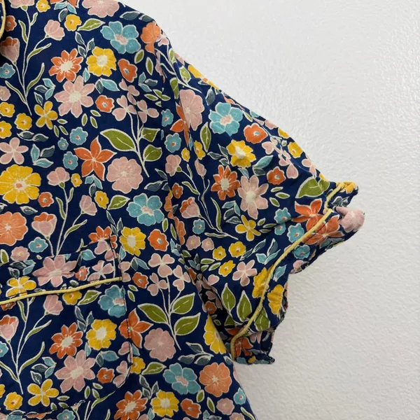 Crafted by Mahogany Pajamas Womens XL Blue Floral Print Cotton Short Sleeve Set - Image 6