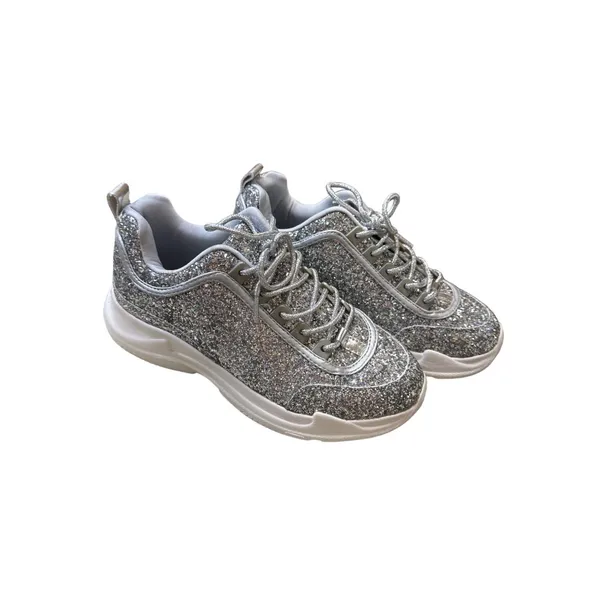 Wild Diva Lounge women’s silver sparkling shoe/ sneakers size 7.5 SKU 3544 - Image 3