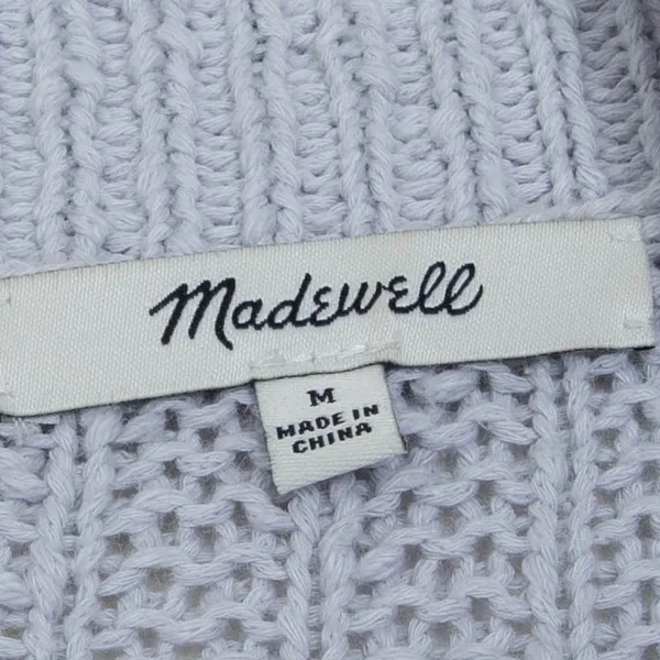 Madewell Gray Pom Pom Sleeve Open Front Cardigan Sweater‎ Womens Size M Chunky - Image 5
