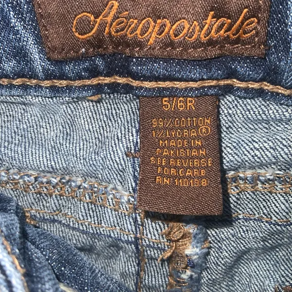 Aeropostale Skinny Leg Low Rise Dark Wash Blue Jeans 5/6R - Image 7