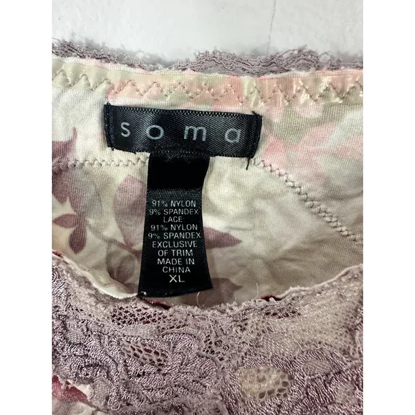 Soma Babydoll Cami Top XL Floral Lace‎ Fairy Grunge Y2K Indie Sleaze Coquette - Image 3