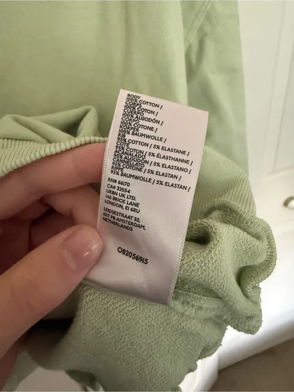 Anthropologie Pilcro The Niki Bubble Sweatshirt Light Green Pastels Crewneck M - Image 6