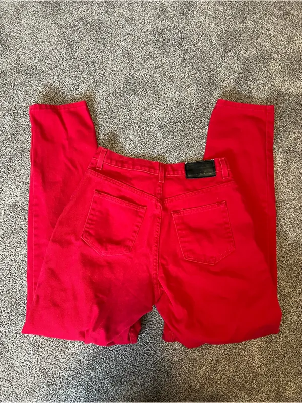 Vintage Faded Glory Red Straight-Leg Jeans - Image 4