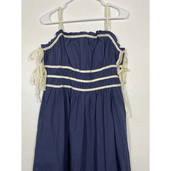 Women's Blue Sleeveless Dress Size L 100% Cotton - Image 4