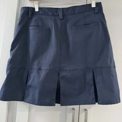 Lands‎ End Women’s Navy Blue Size 8 Short Uniform Skort Skirt Back Pleat Pockets - Image 2