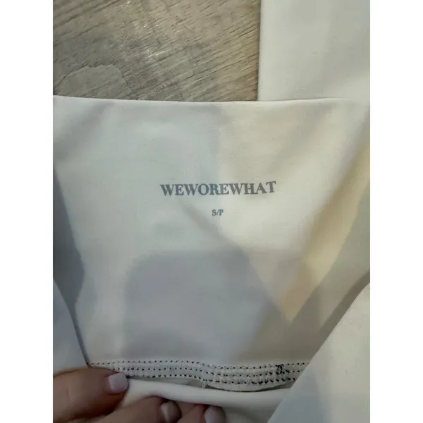 WeWoreWhat High-Rise Contrast Stitch Leggings - Cream/Black‎ - Size S - Image 3