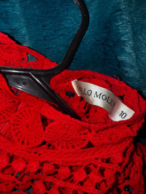 Hello Molly Red Lace Mini Dress - Image 2