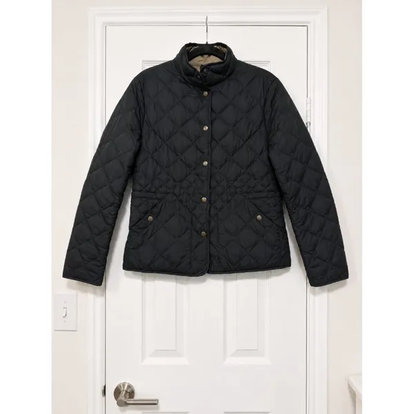 Eddie Bauer EB550 Goose Down Quilted Jacket Black Puffer Coat Women's Medium - Image 2