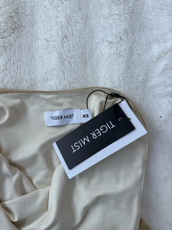Tiger Mist Gold Mini Dress - Image 3