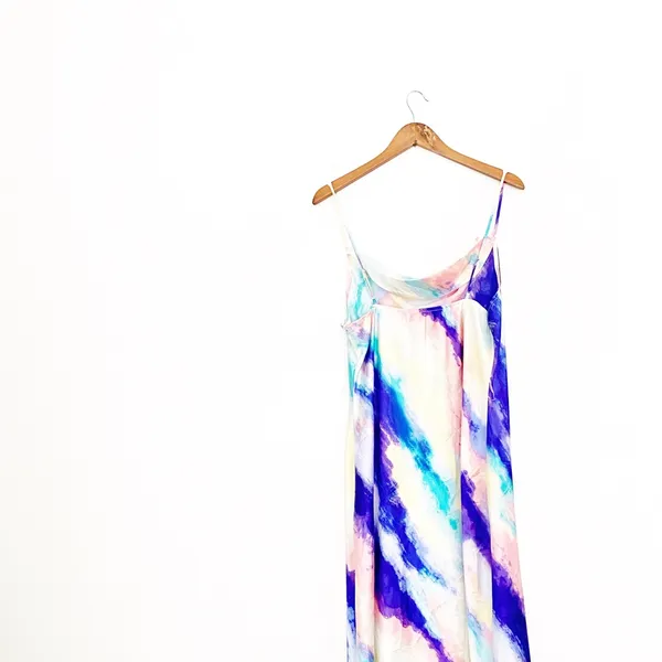 NWOT KENEDIK X Nordstrom Cowl Neck Tie Dye Midi Slip Dress - Image 8
