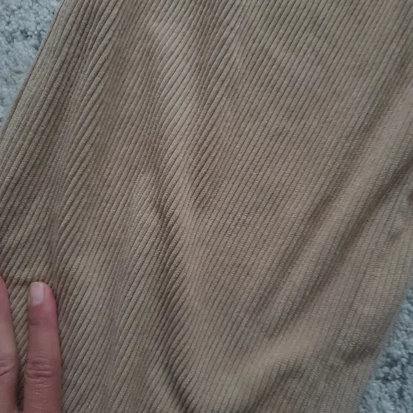 Wide leg corduroy cream color pants size small fits size 2 women's high waist so - Image 2