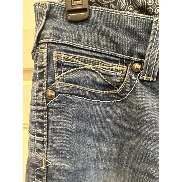 Ariat REAL Denim Women's Jeans Size 28R Bootcut Medium Wash Distressed - Image 3
