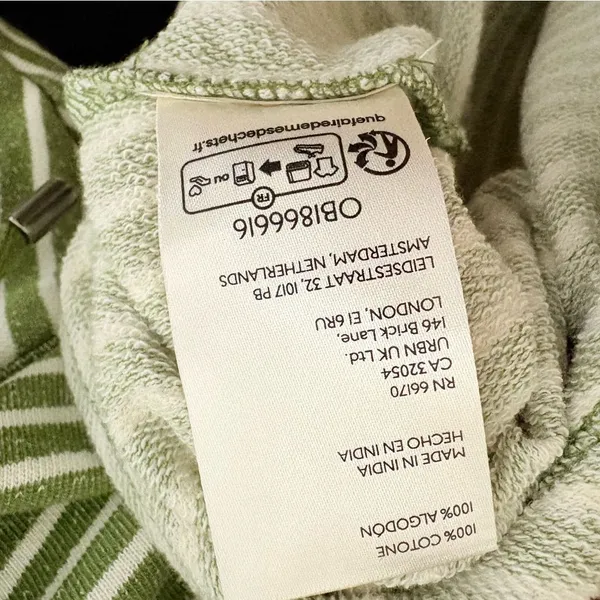 Anthropologie Pilcro Green Wharfside Striped Hoodie‎ 100% Cotton Size M - Image 12