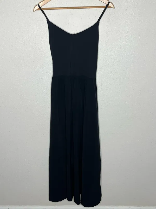 Athleta Black Elation V Neck Hybrid Midi Dress Athleisure Casual - Image 2