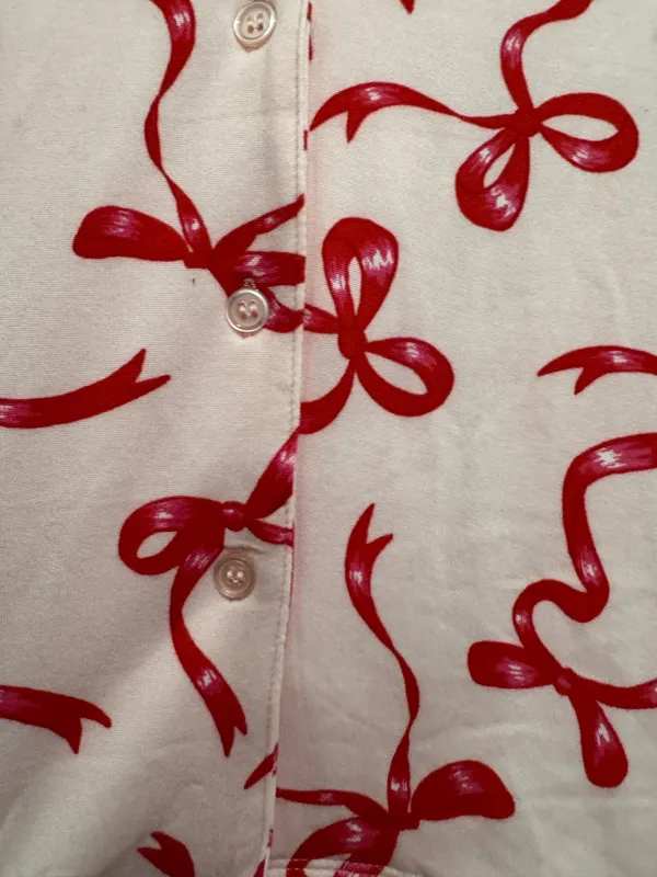 Sincerely Jules bow print cozy luxe pajama set size L - Image 6