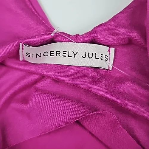 Sincerely Jules‎ -388 Pink V-Neck Polyester Blend Sleeveless Bodysuit Size XS - Image 3