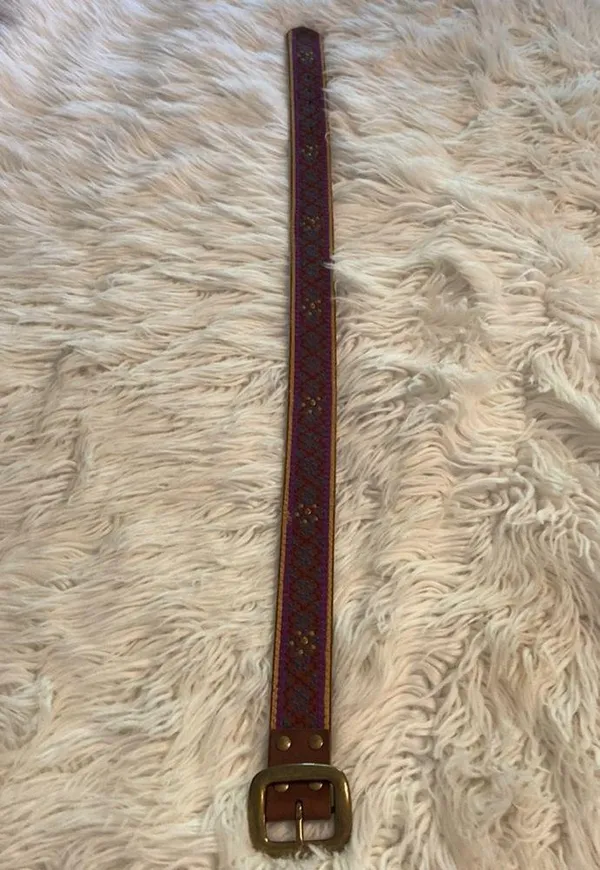 Lucky Brand Brown and Purple Embroidered Belt size S (30) excellent condition - Image 3