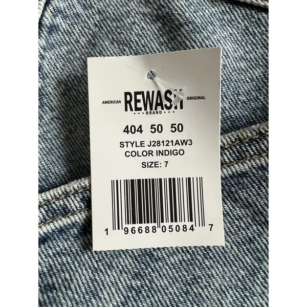 New York ReWash Women's Jean‎ Indigo Low Rise Wide Leg Size 7 Style J28121AW3 - Image 8