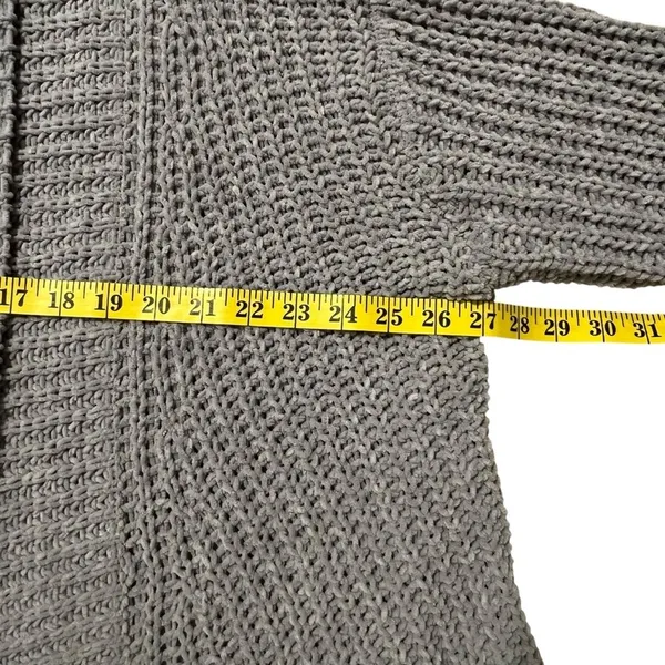POL Chunky Chenille Knit Cardigan Grey Size L Oversized Boho Cabincore Cozy - Image 4