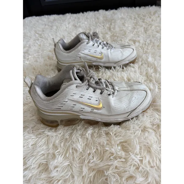 Nike Air VaporMax 2019 Women's Running Shoes White Gold CK9670-100 Size‎ US 8 - Image 3