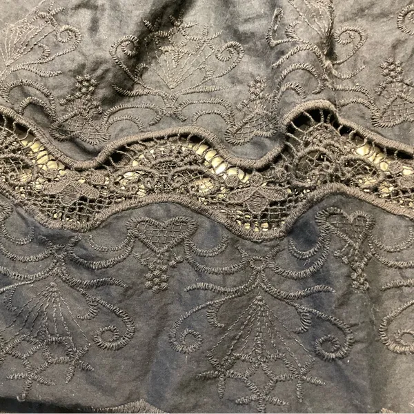 Banana Republic Navy Blue Eyelet Embroidery Tank Top Baby Doll Cotton Sz S - Image 3