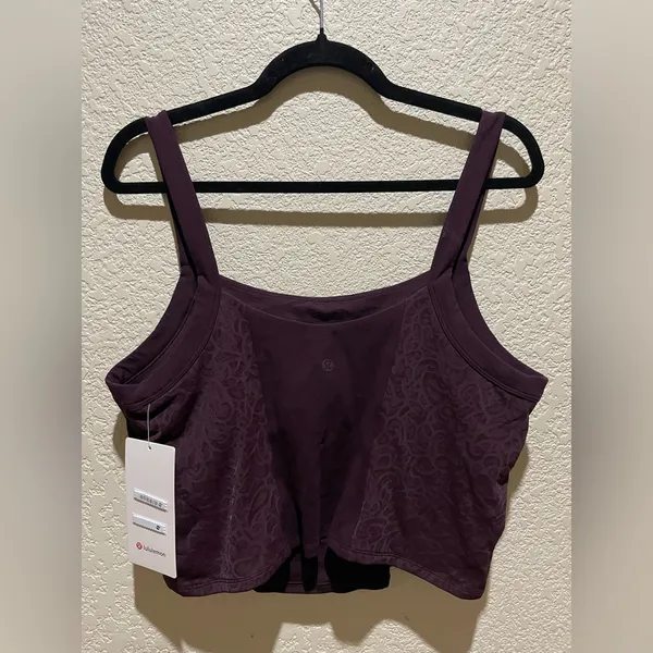 Lululemon NWT Align Lace Panel Tank Top Black Plum Size XL B/C Cup - Image 8