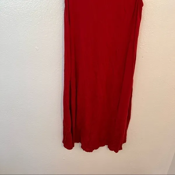 One‎ Clothing Women's Swing Shift Dress Red Sleeveless Mini Stretch Rayon CR4615 - Image 4