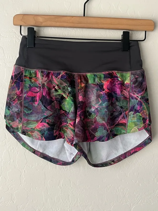 Lululemon Speed Up Mid-Rise shorts neon floral 0 - Image 6