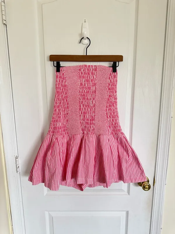 Anthropologie Celandine Strapless Drop Waist Mini Romper - Image 4