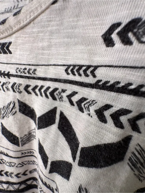 Mossimo #006 Black & Cream Geometric Racerback Tank Top Size XS - Image 6
