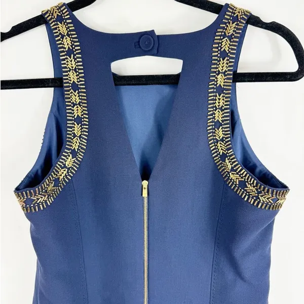 Lilly Pulitzer Womens Chrissy Sleeveless Beaded Shift Dress True Navy 6 - Image 5