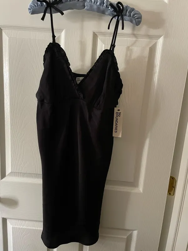 No Boundaries Chemise Slip Dress Color: Black Soot. M(8-10) 27”L P-P 18” - Image 2
