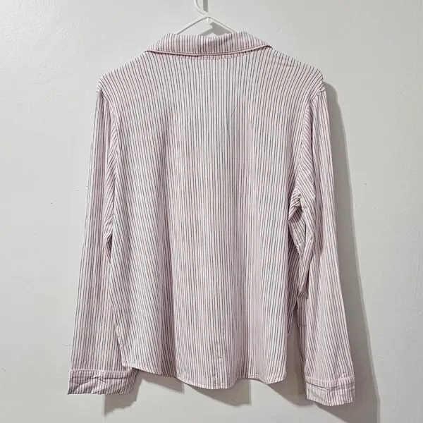 Victoria's Secret Modal Striped Button-Down Pajama Set - Pink/White - Size M - Image 4