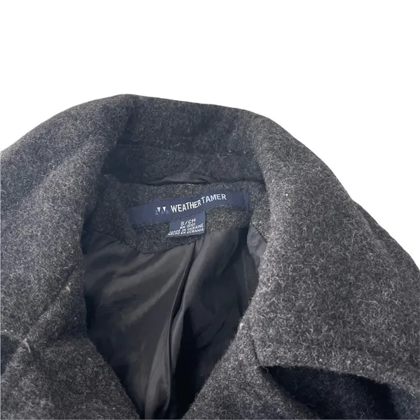 Weather Tamer Women's Size Small Grey Double Breasted 100% Wool Pea Coat - Image 7