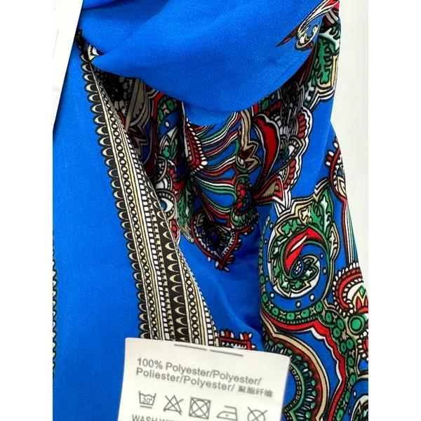 Missguided Mini Twist‎ Tie Dress Womens Sz 6 Blue Paisley Vacation Resort Cruise - Image 11