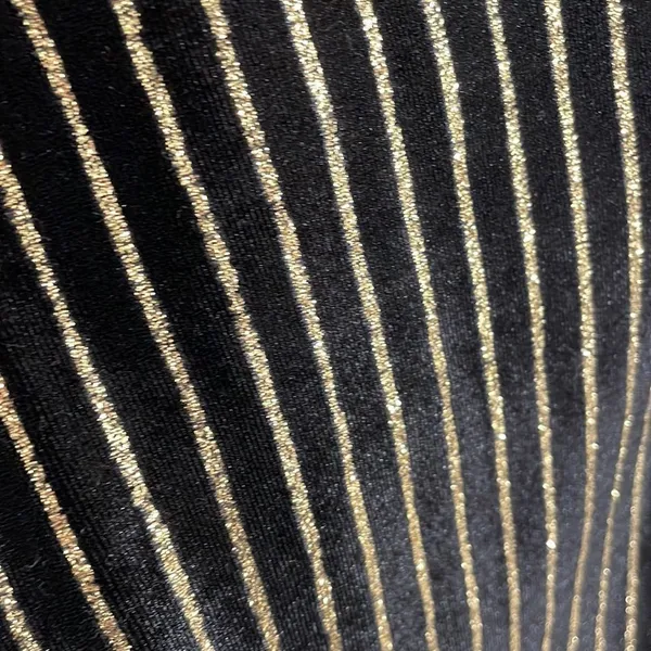 Windsor black velvet and gold glitter pinstripe pencil dress, size S - Image 8