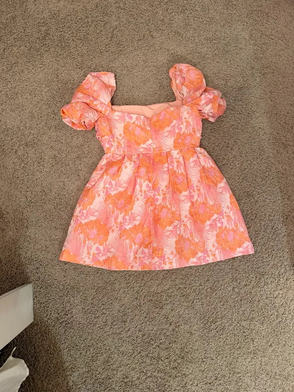orange floral dress - Image 2