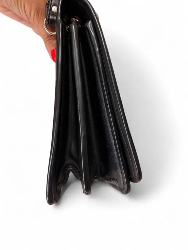 Zara Black Quilted Studded Chain Crossbody Bag - Image 2