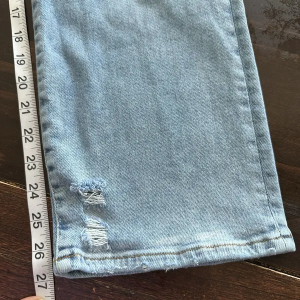 Good American Good Legs Straight Jeans Sz 14/32 Indigo400 cropped button fly - Image 8