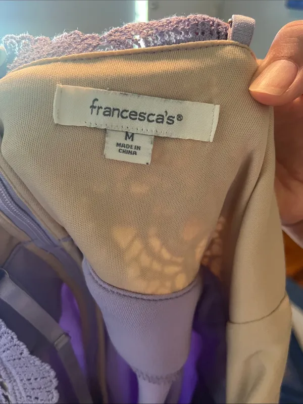 Francesca's Collections Lavender Lace A-Line Slip Dress - Image 7