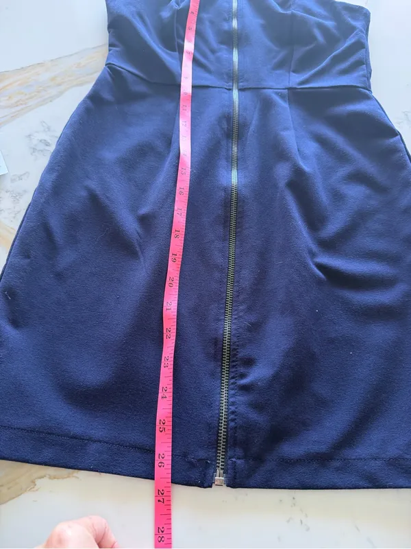 Kingston Grey‎ Navy Blue Zip Front Pinafore Dress Size S - Image 6